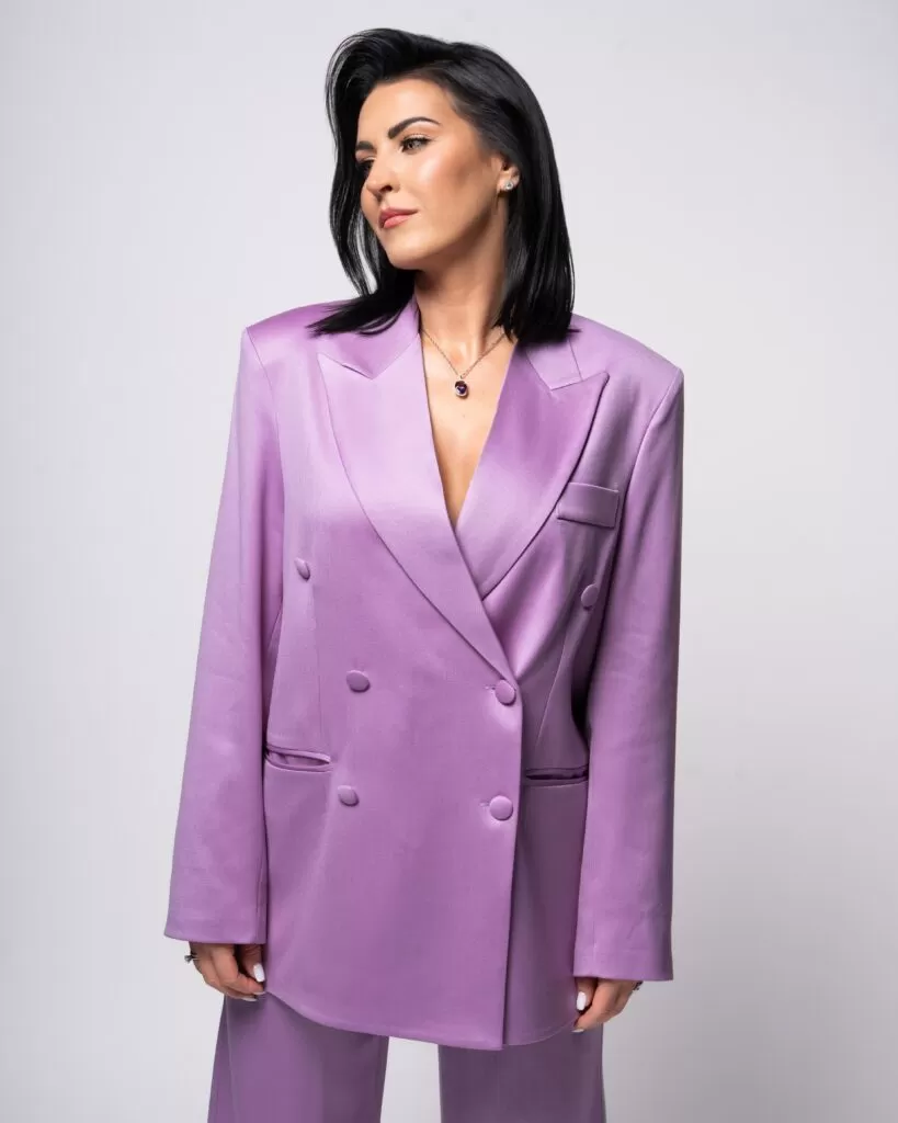 Garnitur fioletowy jasny