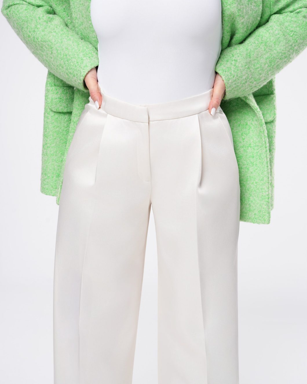 Spodnie garniturowe białe Spodnie garniturowe białe