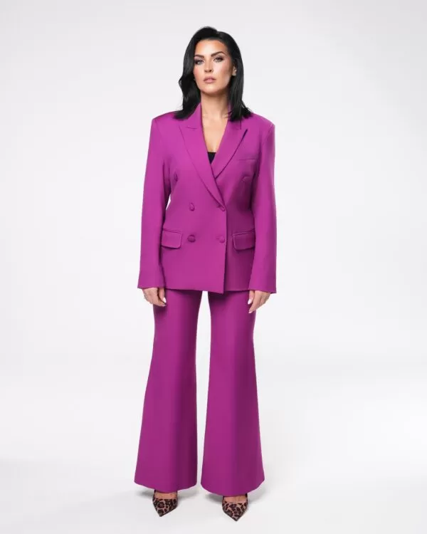 Fioletowy garnitur damski