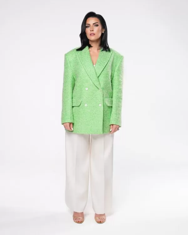 Zielona marynarka dwurzędowa oversize