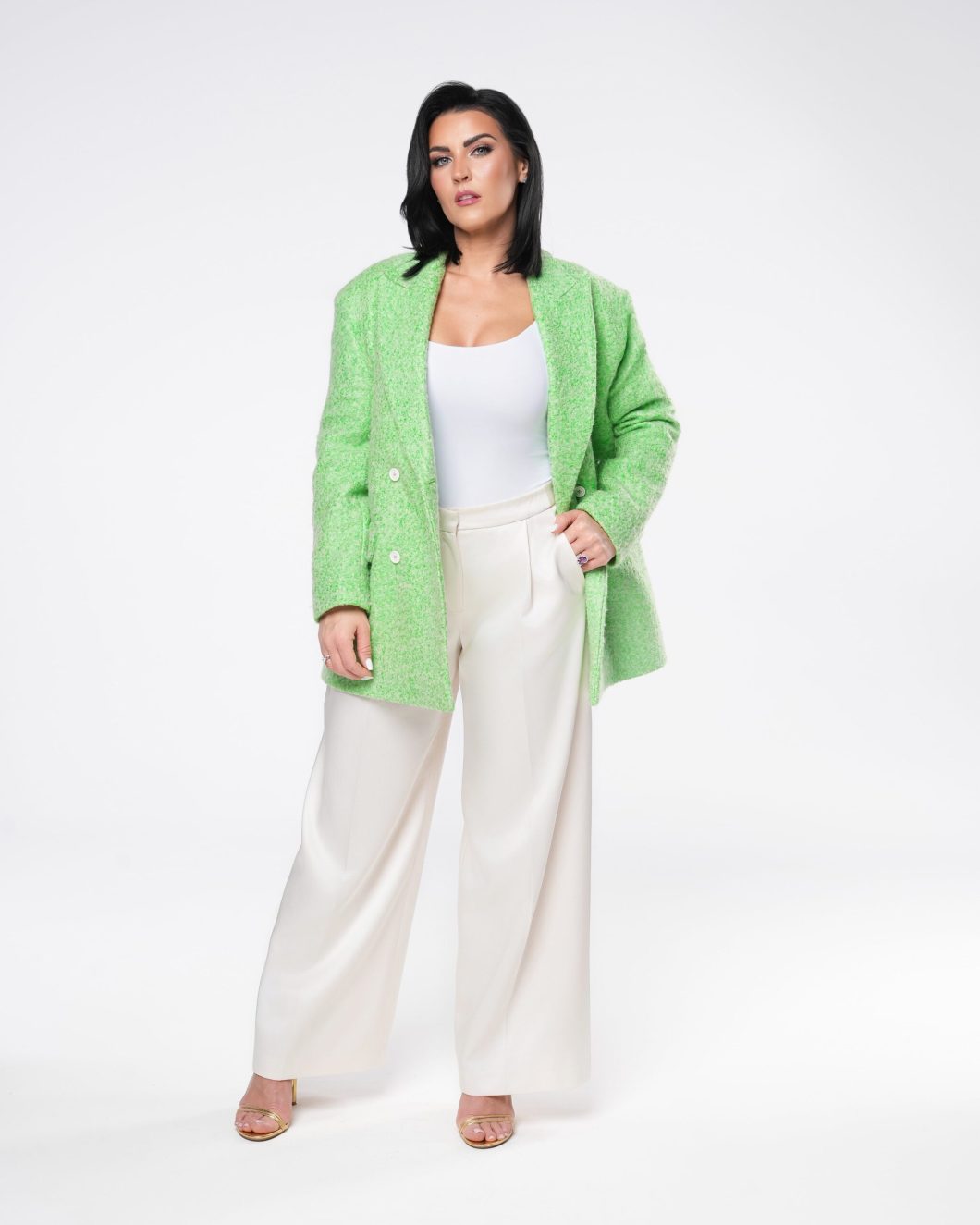 Spodnie garniturowe białe