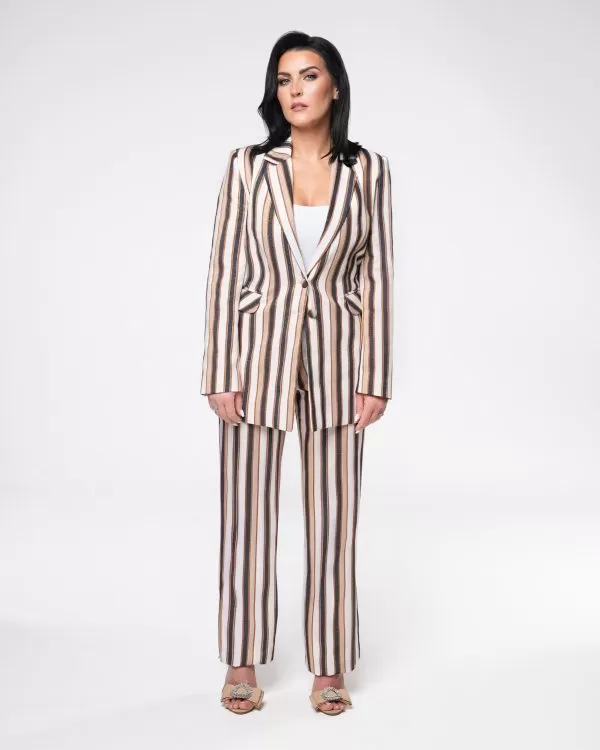 Garnitur damski w paski