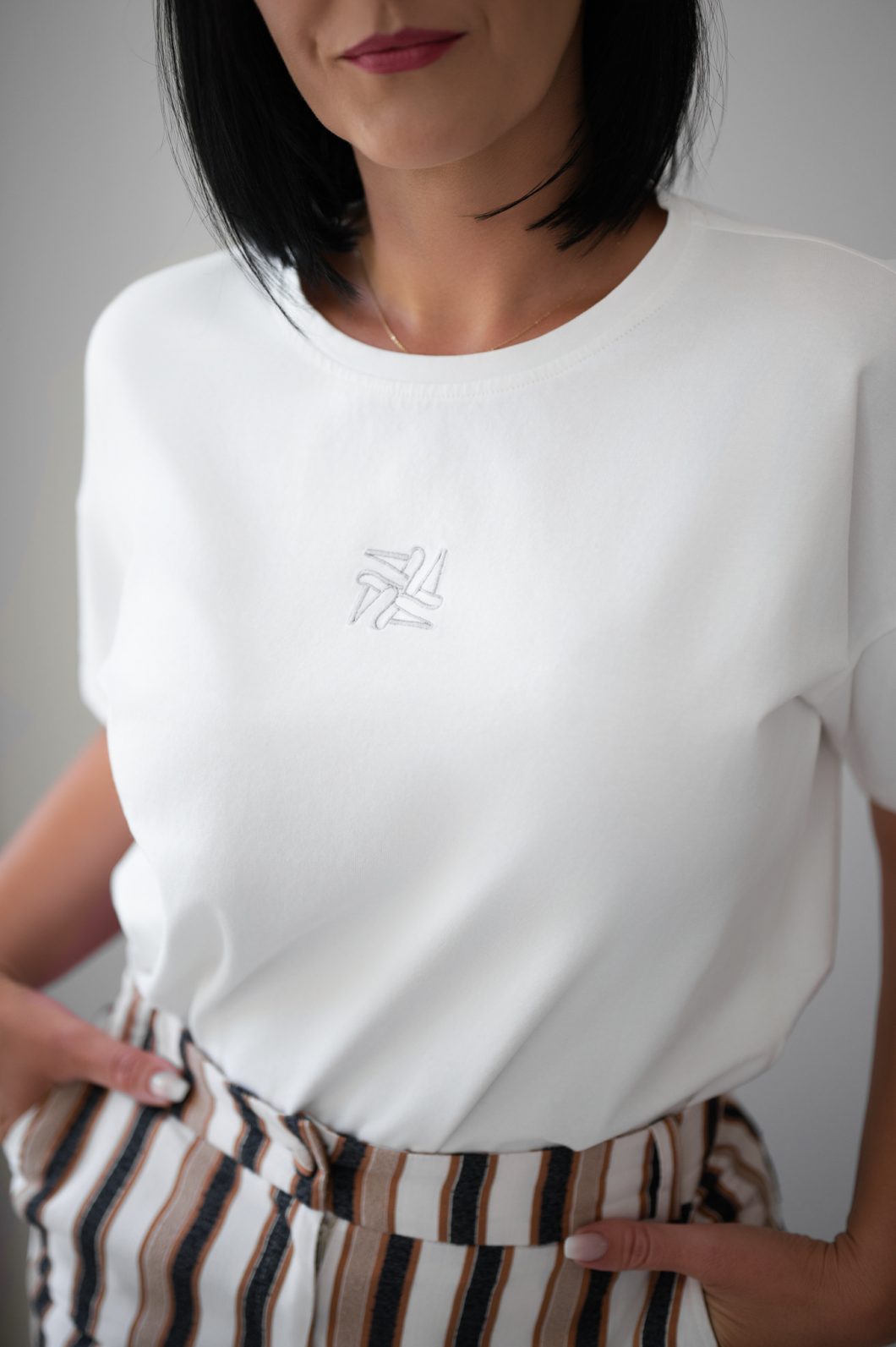 Biały T-shirt damski Biały T-shirt damski