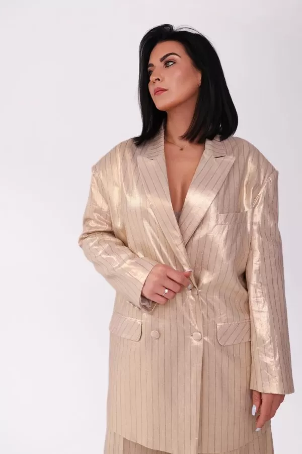 Alternative view of Złoty garnitur damski | Lniany garnitur