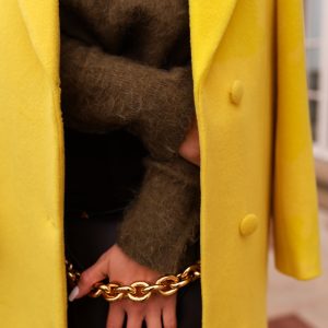 Żółty płaszcz damski, płaszcz damski, płaszcz wełniany Żółty płaszcz damski, płaszcz damski, płaszcz wełniany