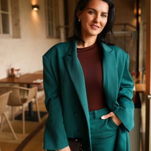 Garnitur damski butelkowa zieleń Garnitur damski butelkowa zieleń