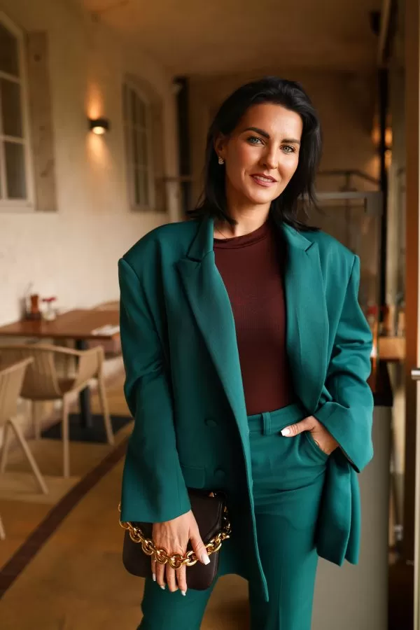 Garnitur damski butelkowa zieleń