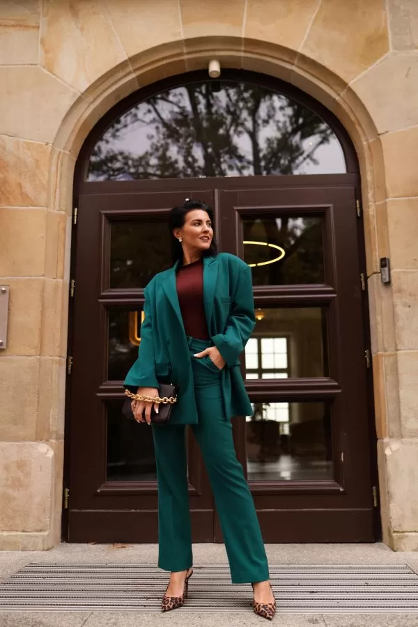 Garnitur damski butelkowa zieleń