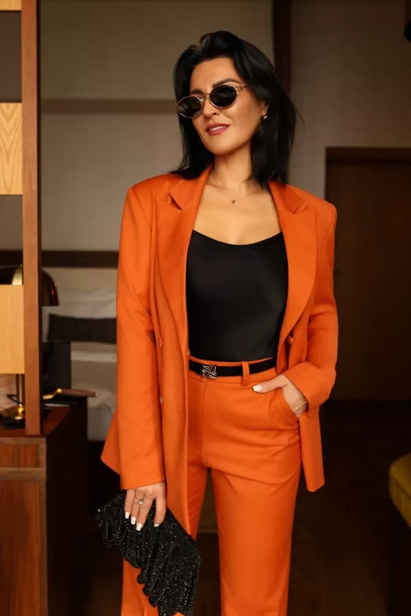 Garnitur damski ceglany, garnitur damski