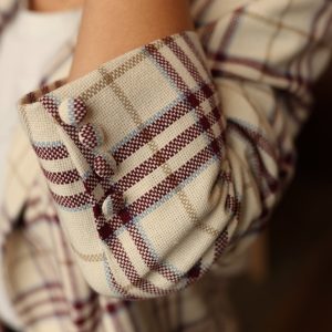 Marynarka w kratę bordową oversize, marynarka damska, marynarka oversize