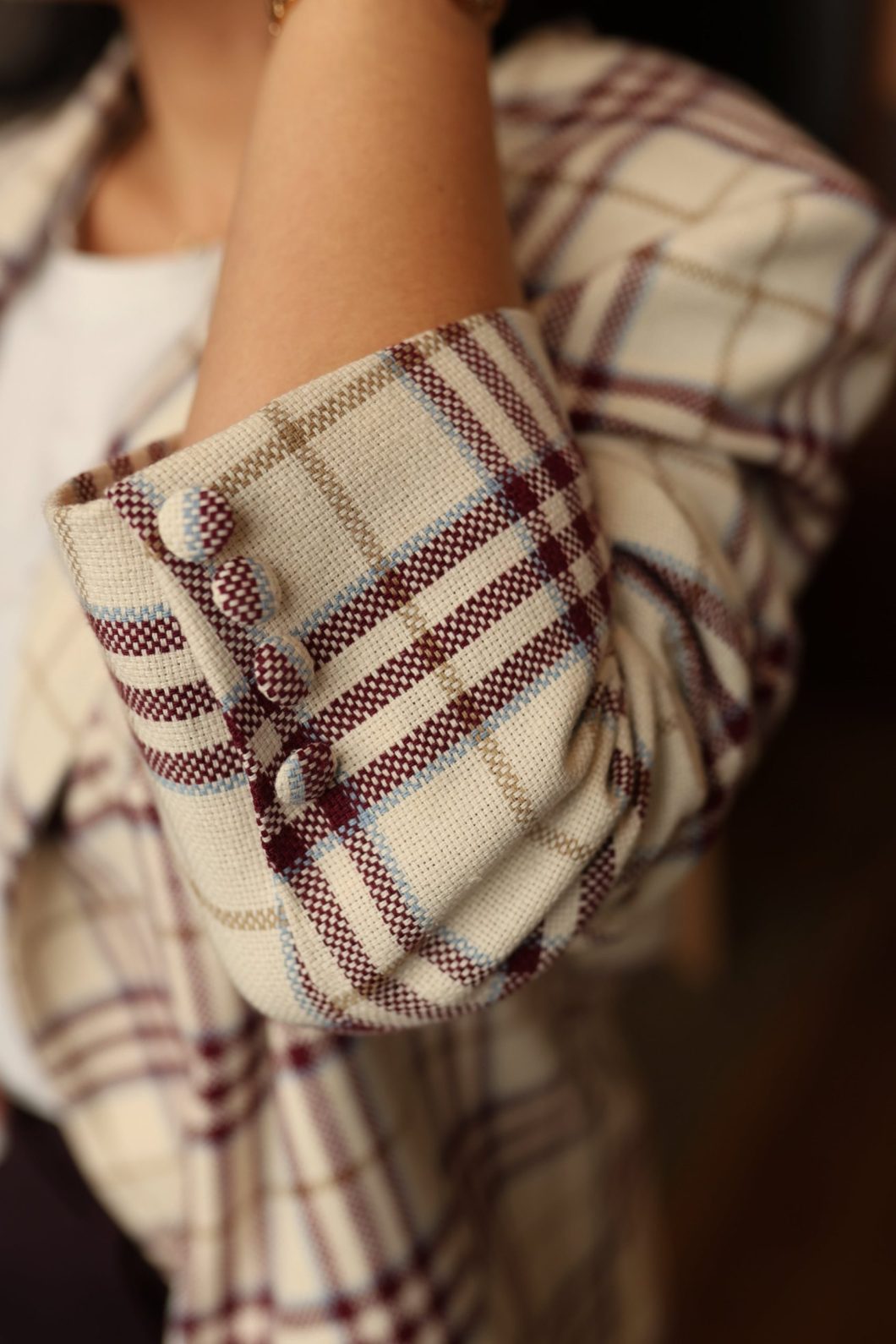 Marynarka w kratę bordową oversize, marynarka damska, marynarka oversize Marynarka w kratę bordową oversize, marynarka damska, marynarka oversize