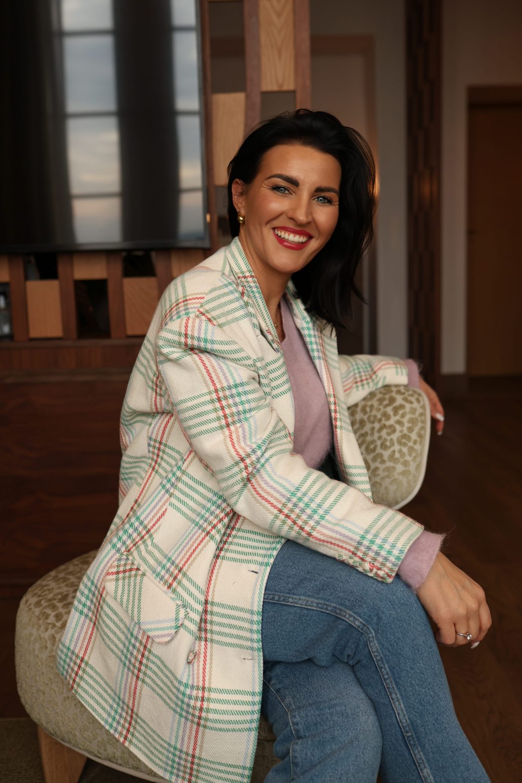 Marynarka oversize w zieloną kratę Marynarka oversize w zieloną kratę