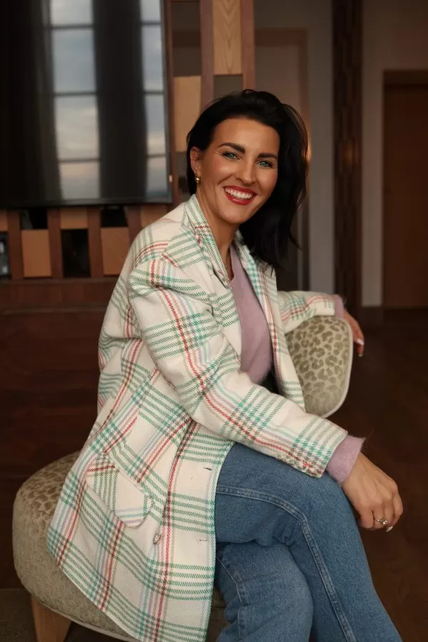 Marynarka oversize w zieloną kratę