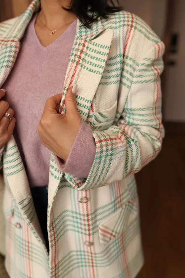 Marynarka oversize w zieloną kratę