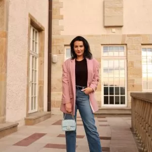 Marynarka różowa oversize, marynarka damska