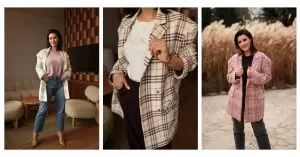 Marynarki oversize w kratę